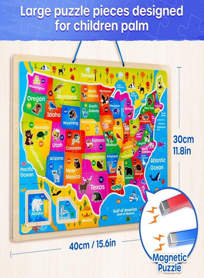 SYNARRY Large USA World Solar System Wooden Magnetic Puzzles for Kids Ages 4-6, Wood Puzzles Educational Games Toys Gifts for Toddlers, United States World Planet Space Map for Boys Girls Ages 3-5 4-8 - Image 5